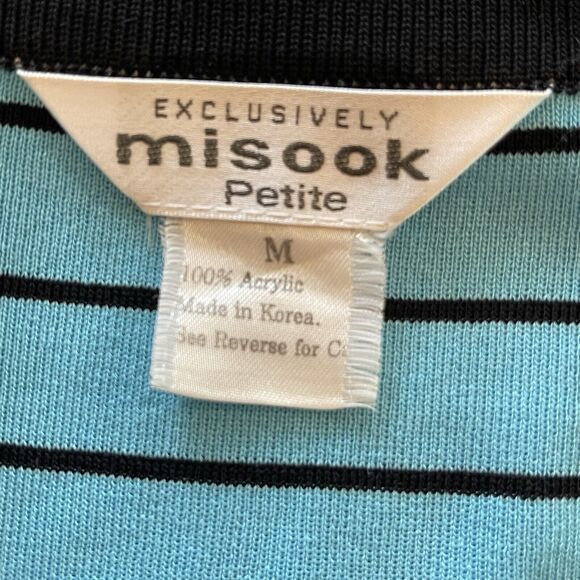 Misook Retro Y2K Colorful Striped Long Sleeve Open Front Cardigan Sweater Sz M - Picture 6 of 7